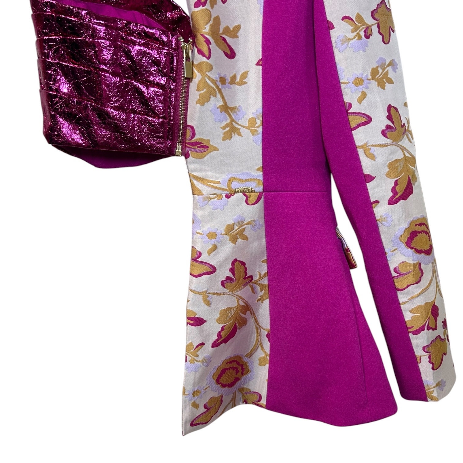 Eliya The Label Nwt 'Nova Blazer' Asymmetrical Jacquard Metallic Bustier Pink Xs — image 8 of 8